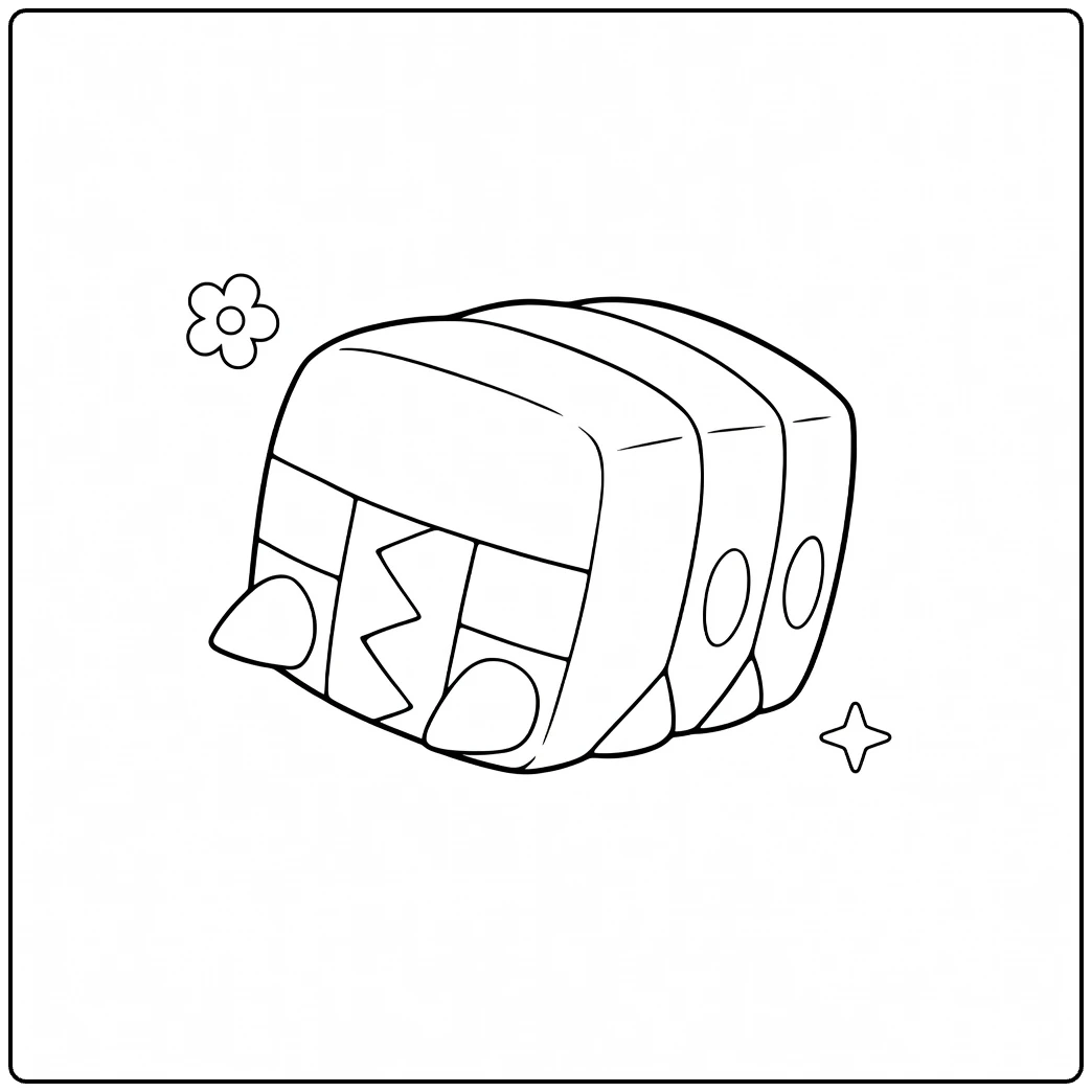 Pokemon Charjabug for Kids with Flower and Star coloring page