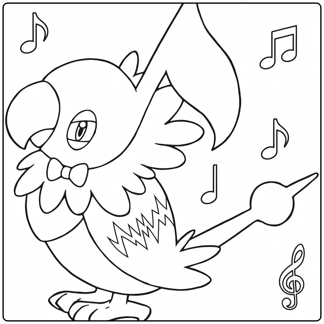 Pokemon Chatot coloring page