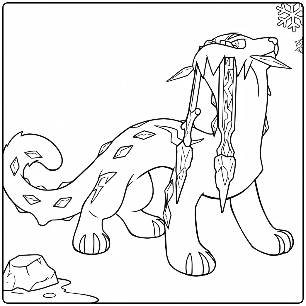 Pokemon Chien Pao Tough Ice Monster coloring page