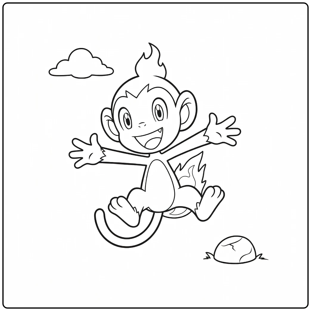 Pokemon Chimchar coloring page