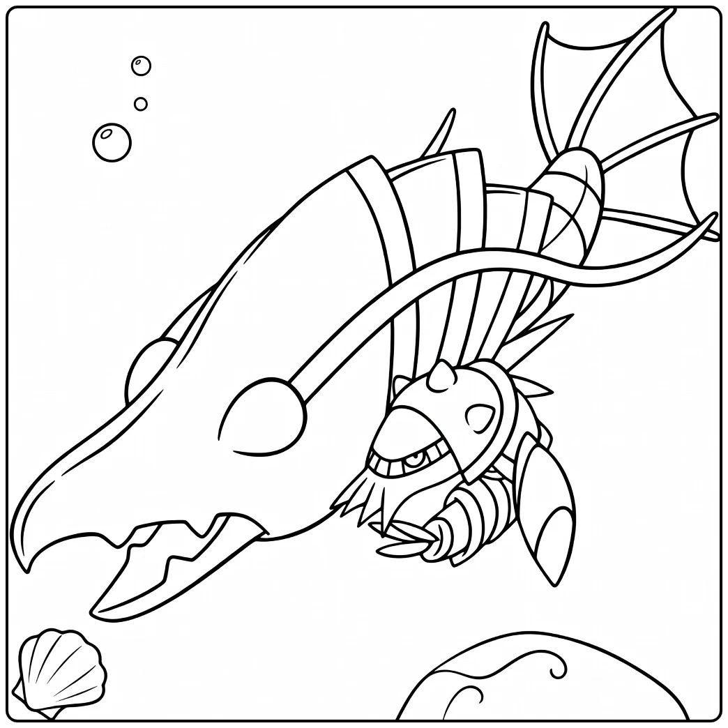Pokemon Clawitzer Underwater Adventure coloring page