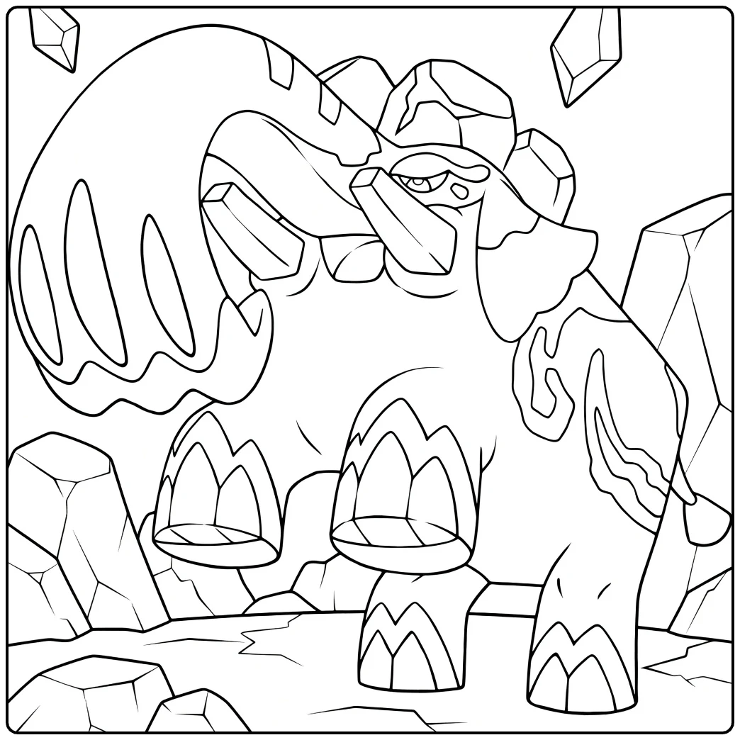 Pokemon Copperajah Tough Crystals Beast coloring page