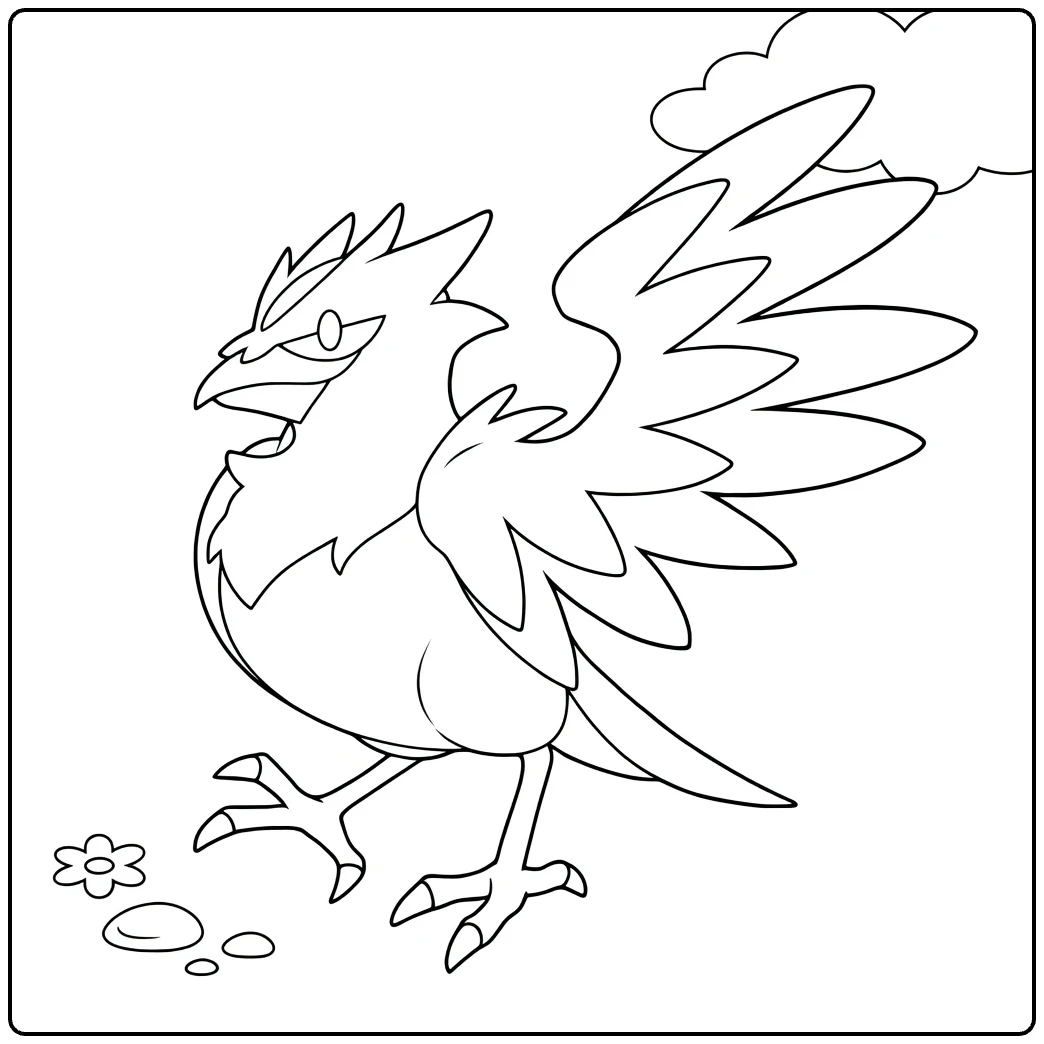 Pokemon Corvisquire in Tough Pose coloring page