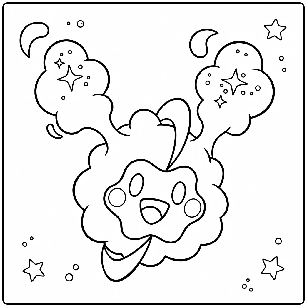 Pokemon Cosmog for Kids coloring page