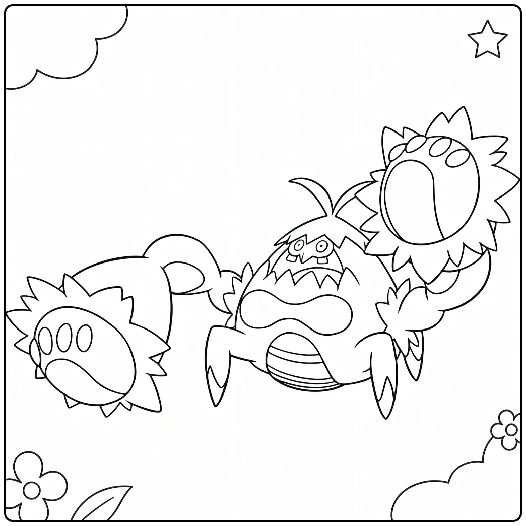 Pokemon Crabominable Tough and Fun coloring page