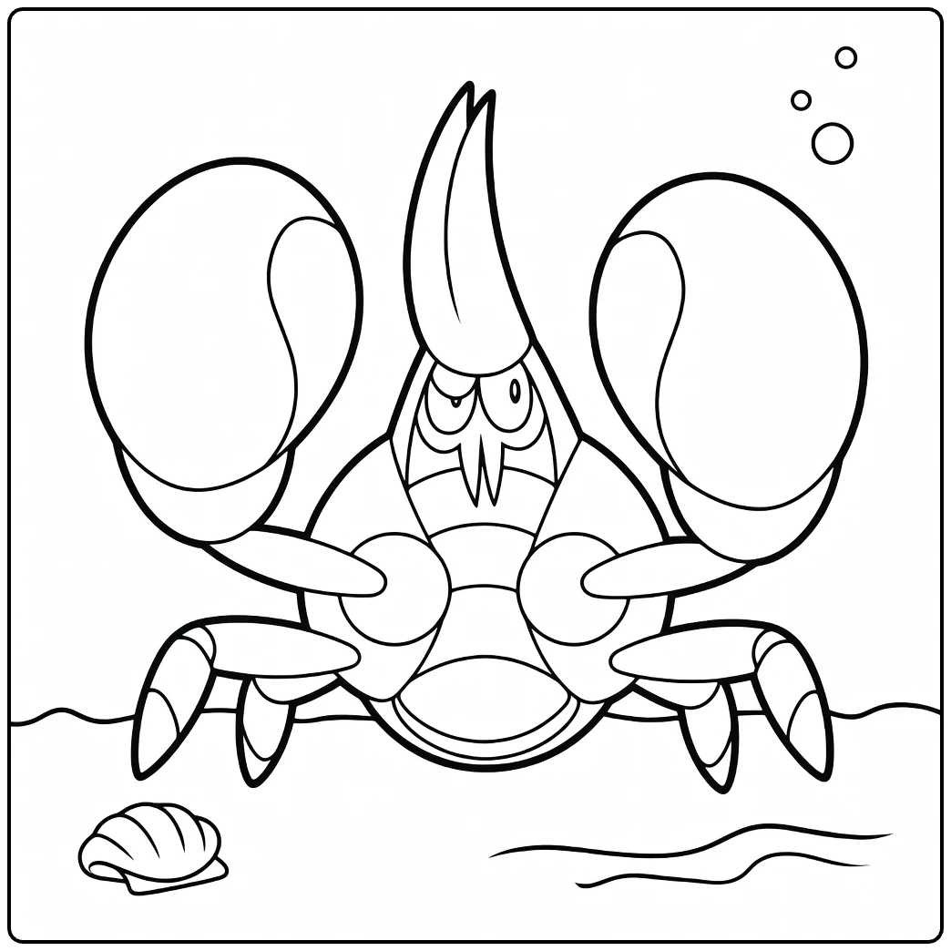 Pokemon Crabrawler Underwater Adventure coloring page