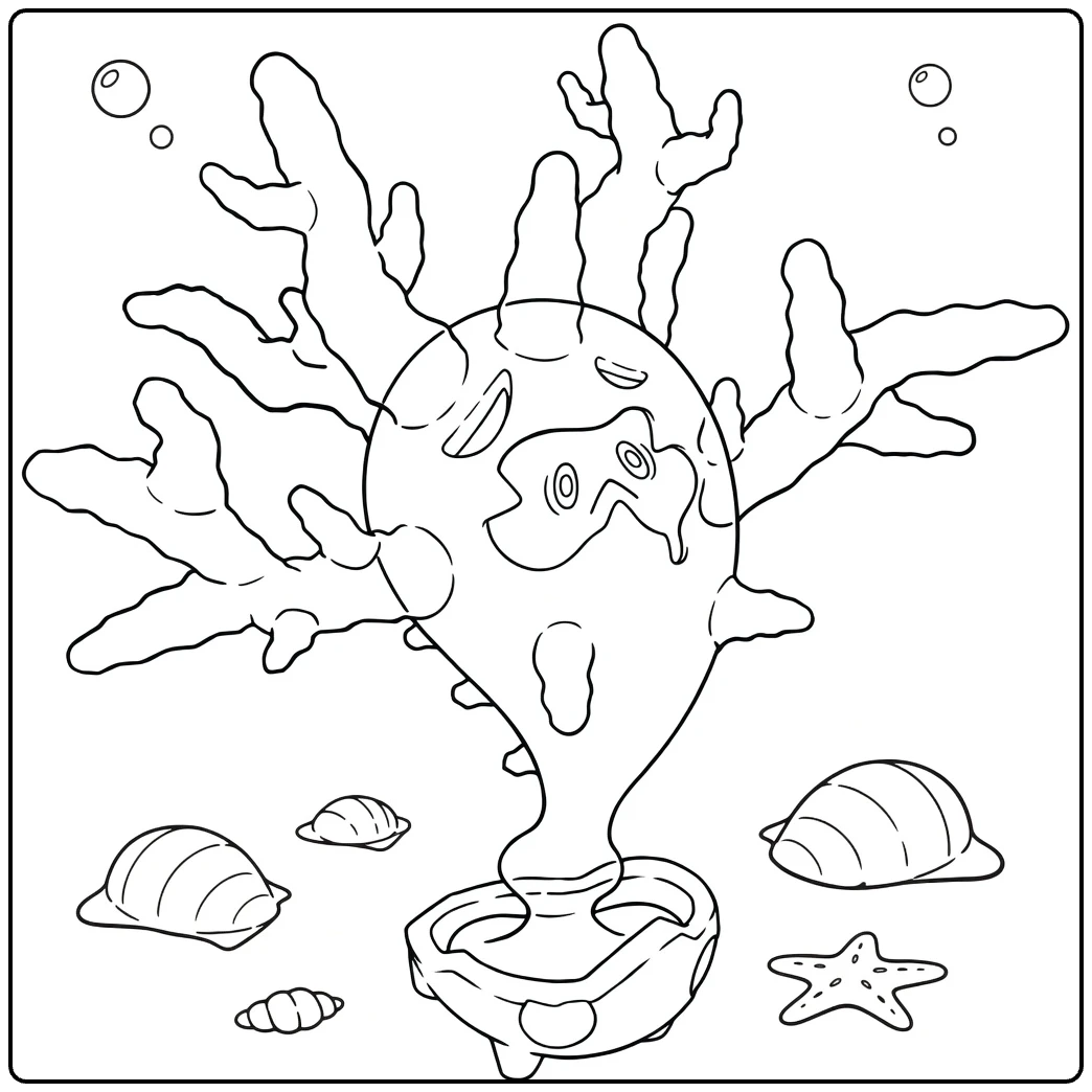 Pokemon Cursola for Children coloring page