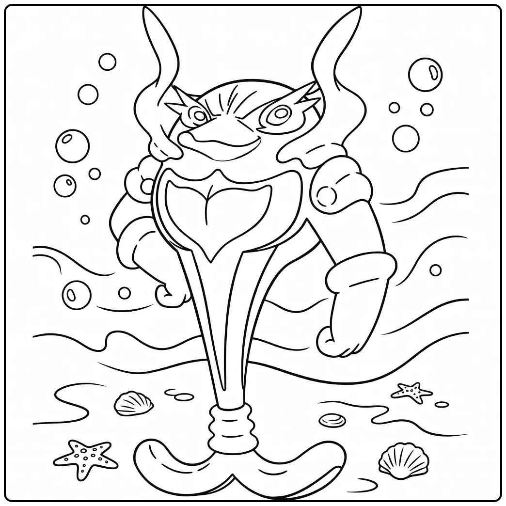 Cyclizar Tough Pokemon in Sea coloring page