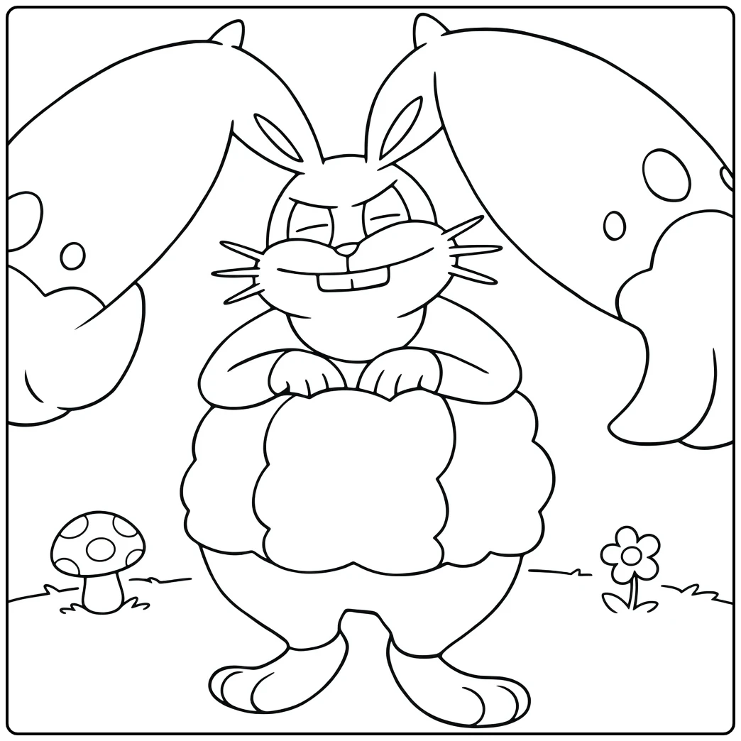 Pokemon Diggersby Rabbit with Bag coloring page