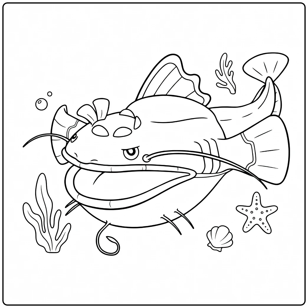 Dondozo Big Catfish Pokemon coloring page