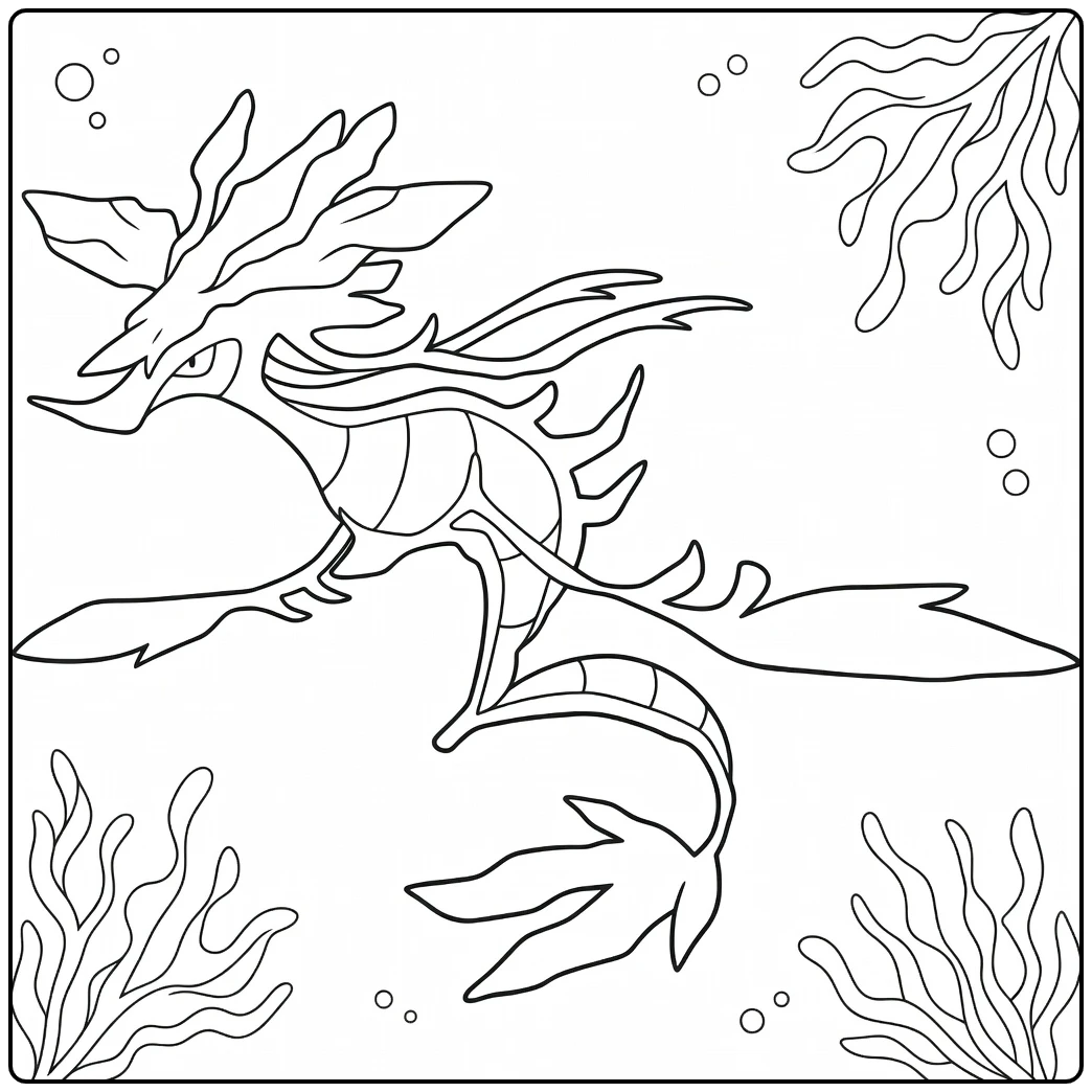 Pokemon Dragalge Underwater Adventure coloring page