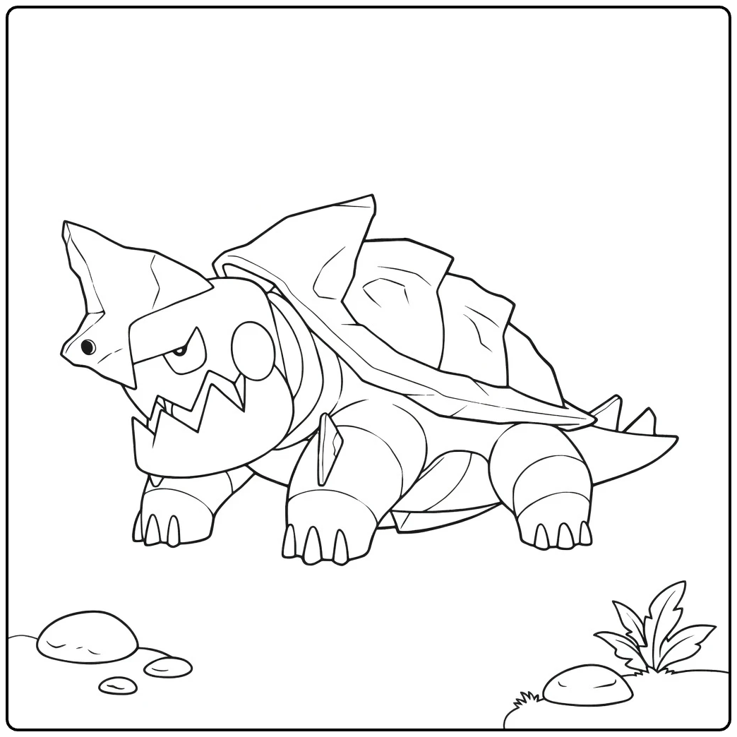 Pokemon Drednaw for Kids coloring page