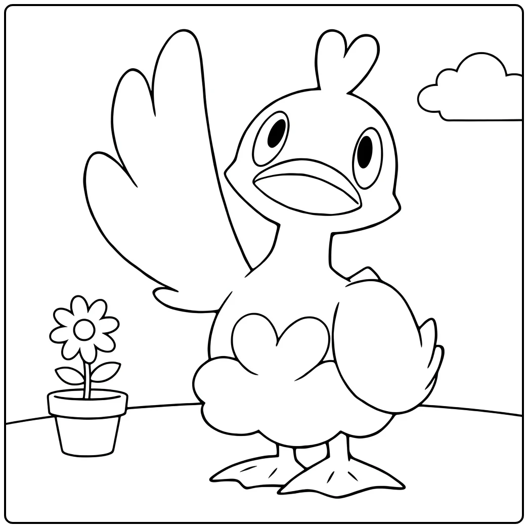 Pokemon Ducklett coloring page