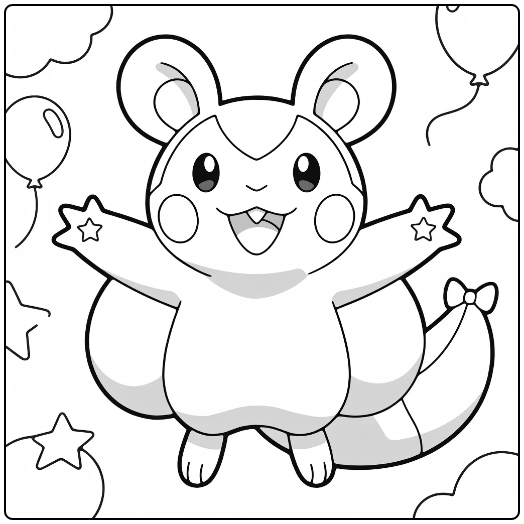 Pokemon Emolga coloring page