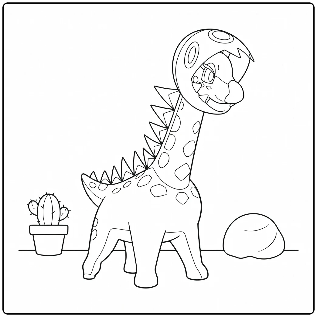 Pokemon Farigiraf Roaring Giraffe coloring page