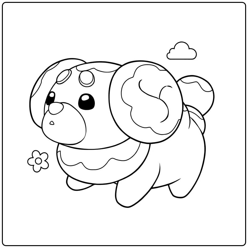 Pokemon Fidough Fun Dough Puppy coloring page