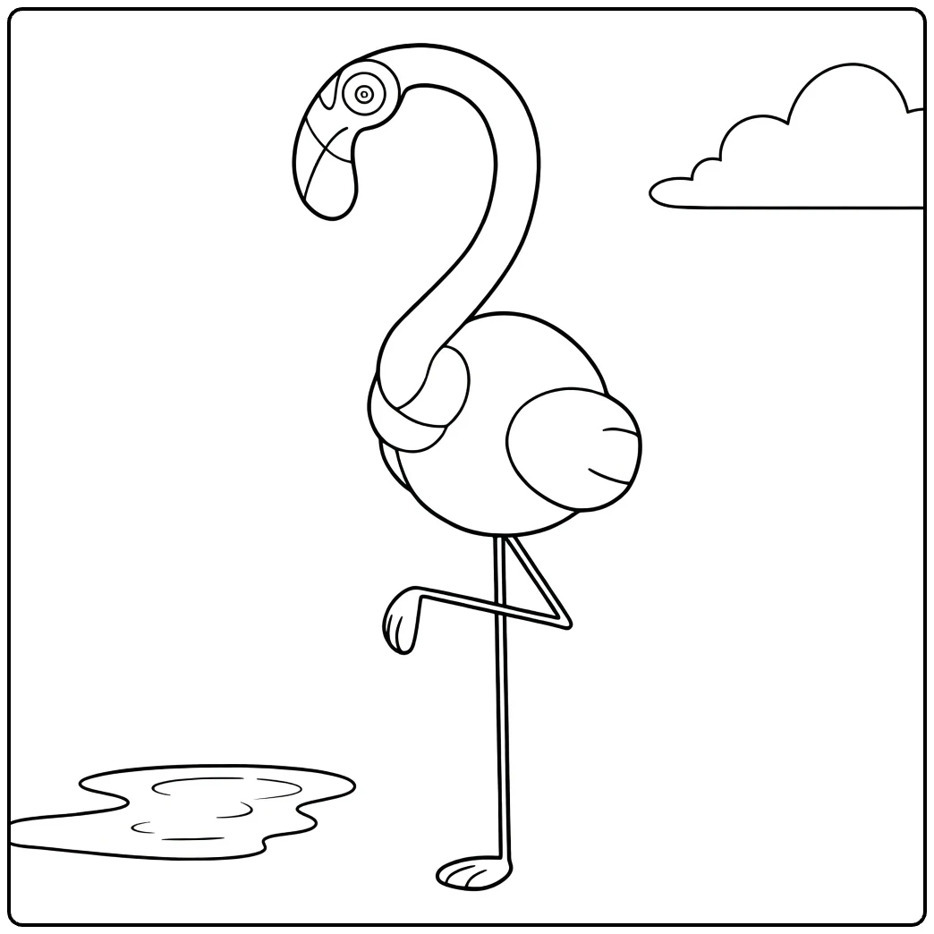 Pokemon Flamigo Flamingo in Puddle coloring page