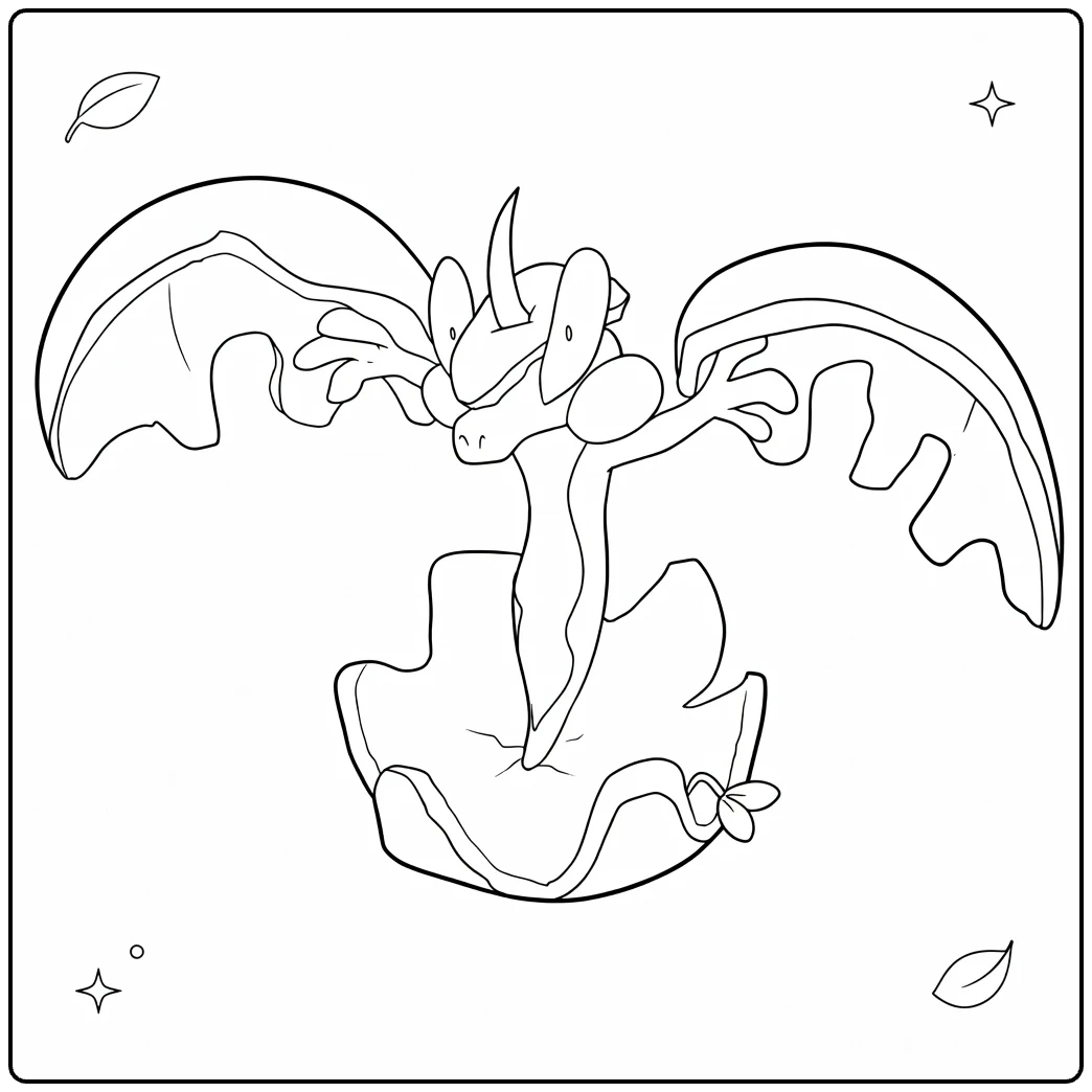 Pokemon Flapple for Children coloring page