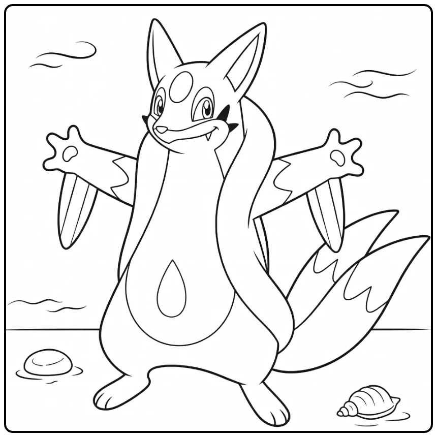 Pokemon Floatzel coloring page