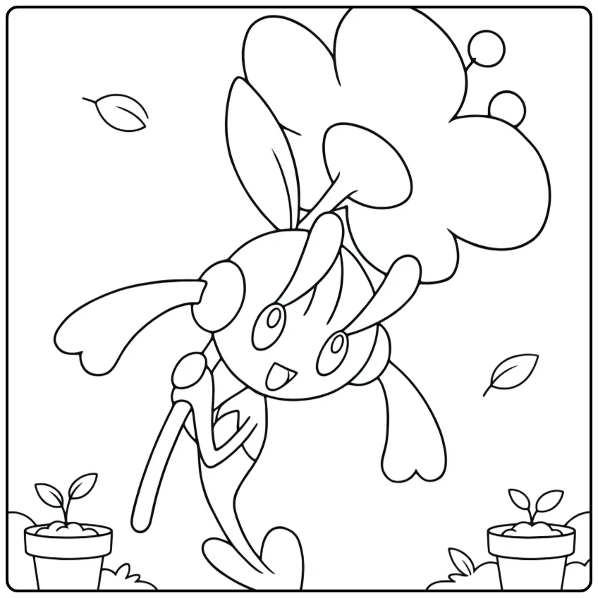 Pokemon Floette for Children coloring page