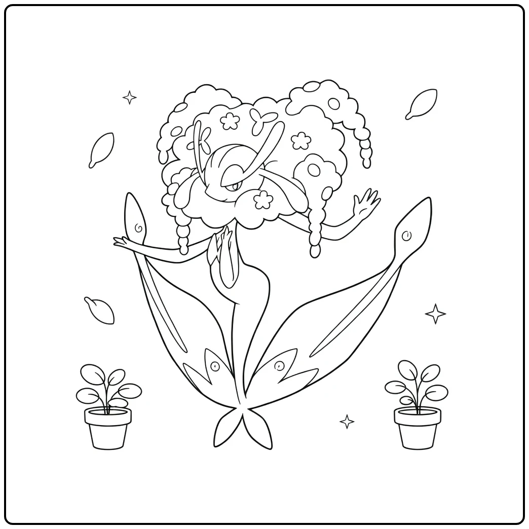 Pokemon Florges in Magical Flower coloring page