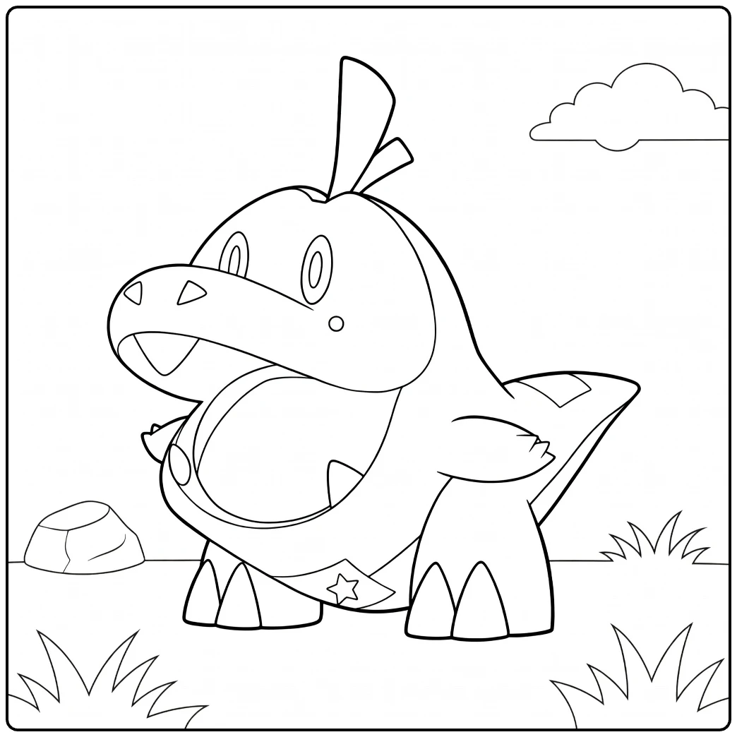 Pokemon Fuecoco Cute Crocodile coloring page