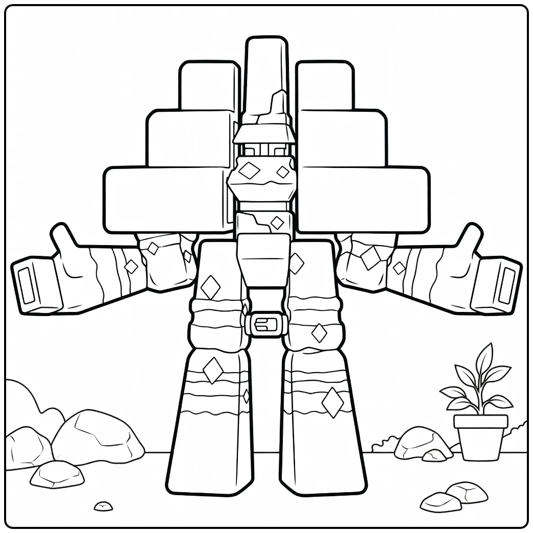 Pokemon Garganacl Thumbs Up Pose coloring page
