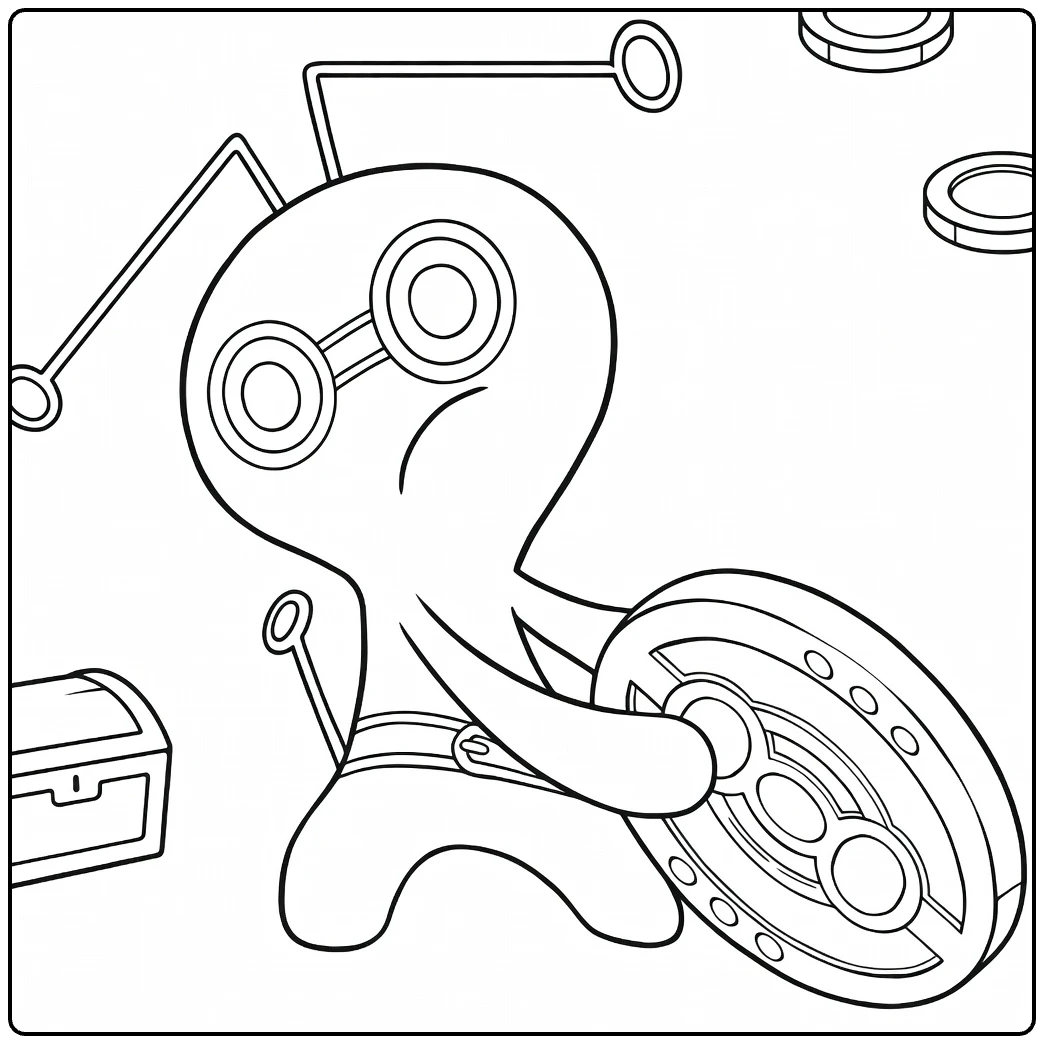 Pokemon Gimmighoul Treasure Hunting Adventure coloring page