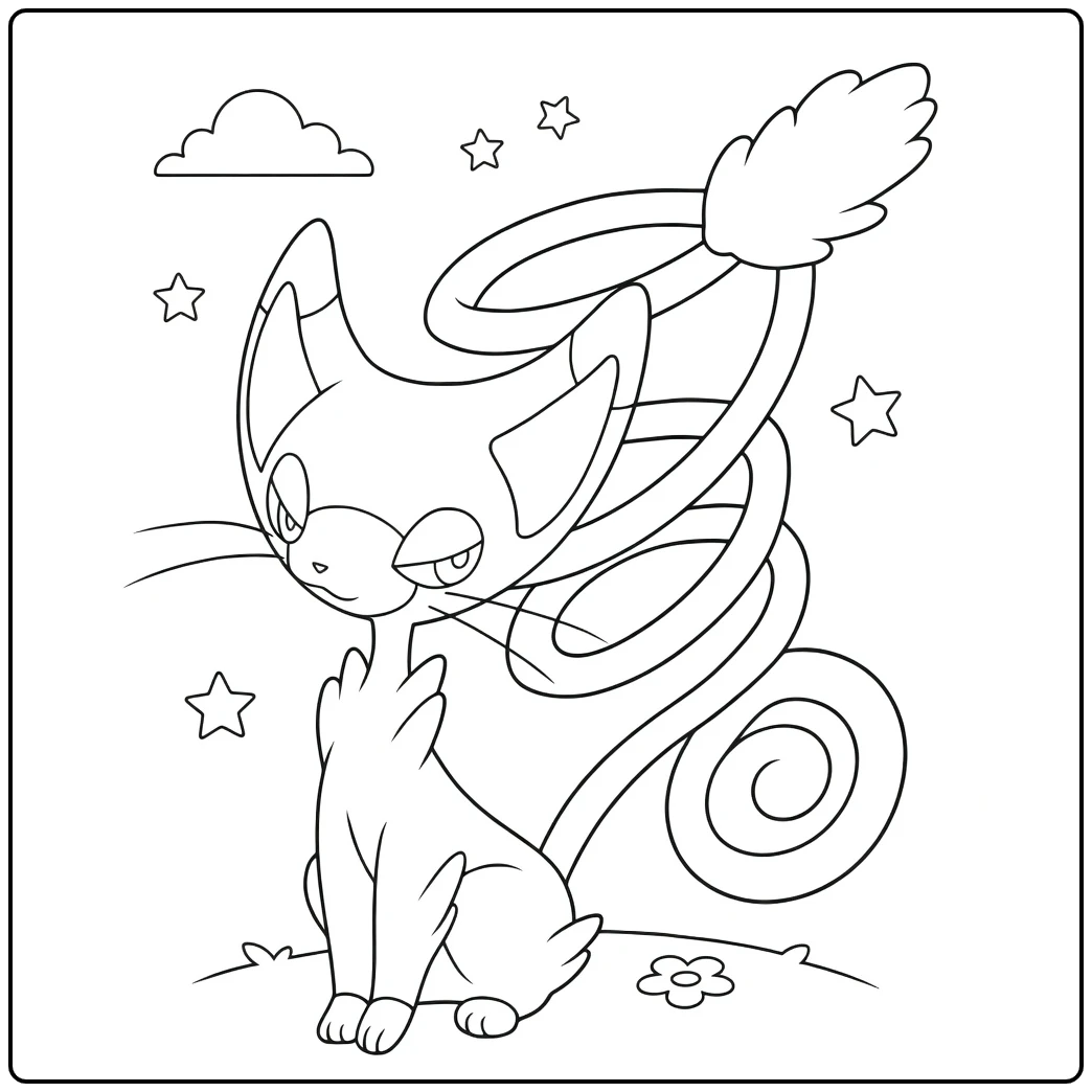 Pokemon Glameow coloring page