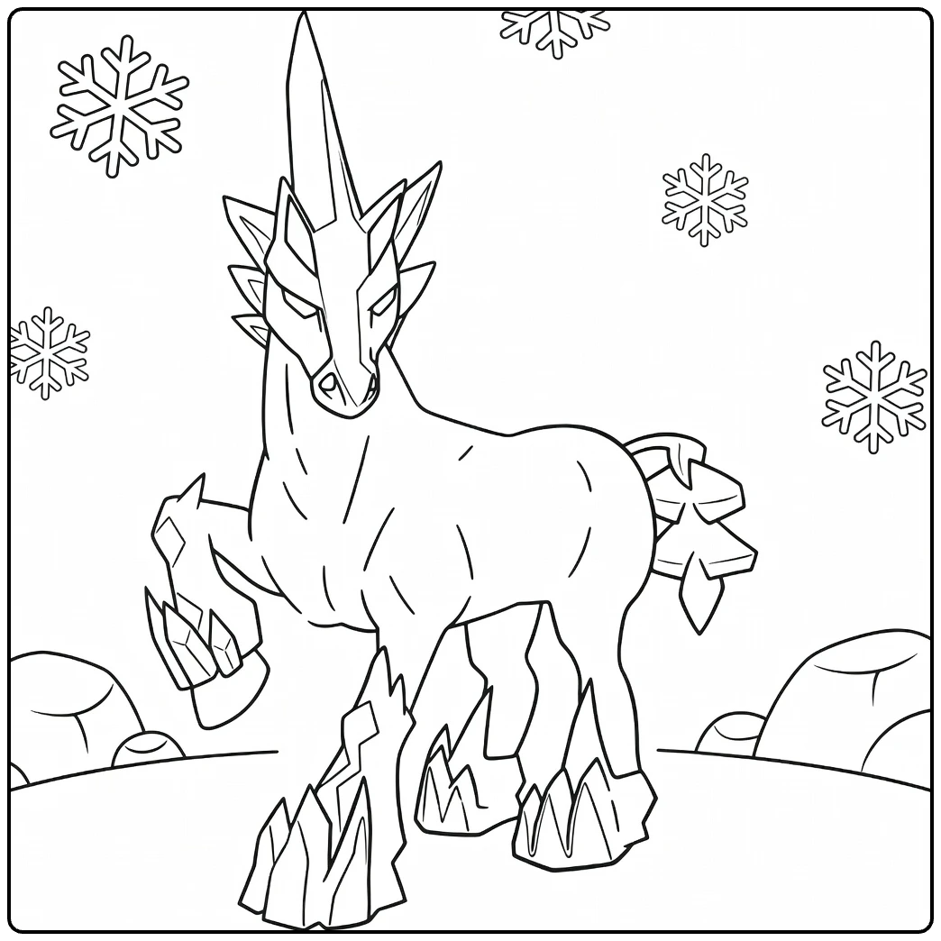 Pokemon Glastrier coloring page