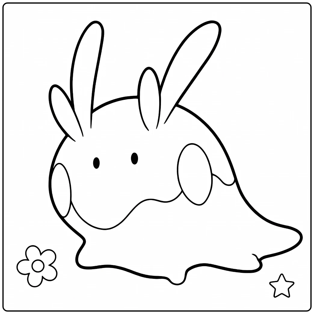 Pokemon Goomy for Children with Star coloring page