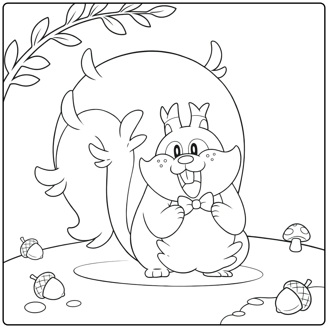 Greedent Cute Squirrel Pokemon coloring page
