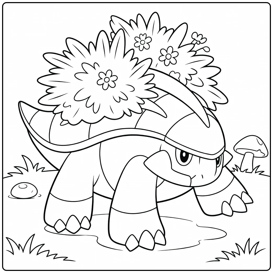 Pokemon Grotle coloring page