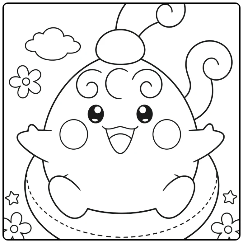 Pokemon Happiny coloring page