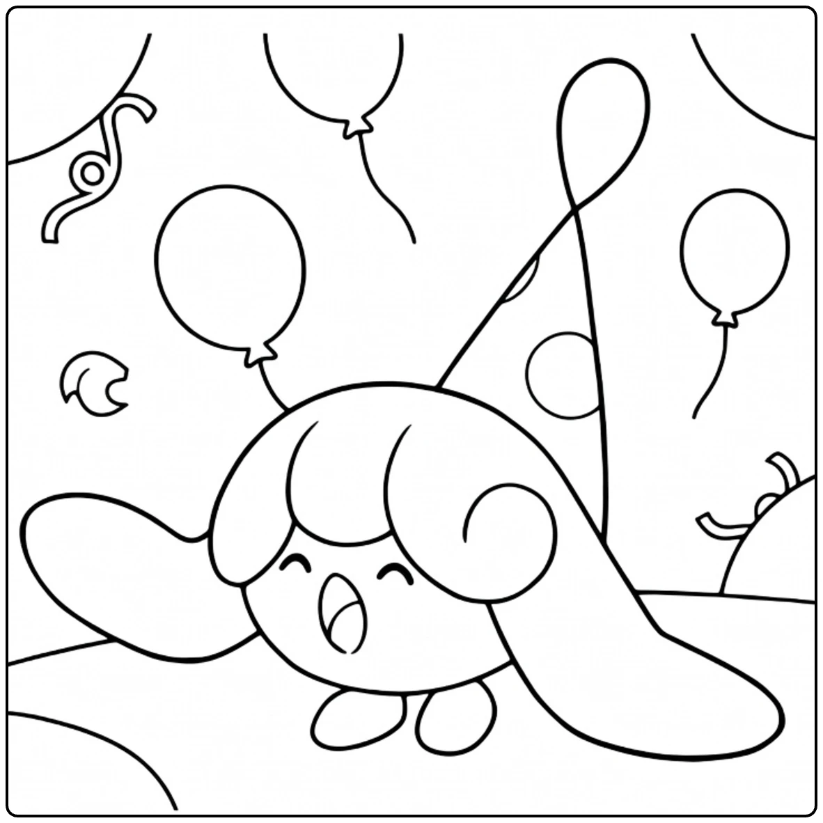 Pokemon Hatenna on Party with Confetti coloring page