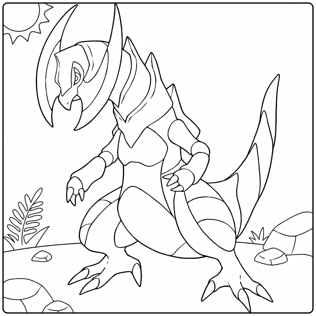 Pokemon Haxorus coloring page