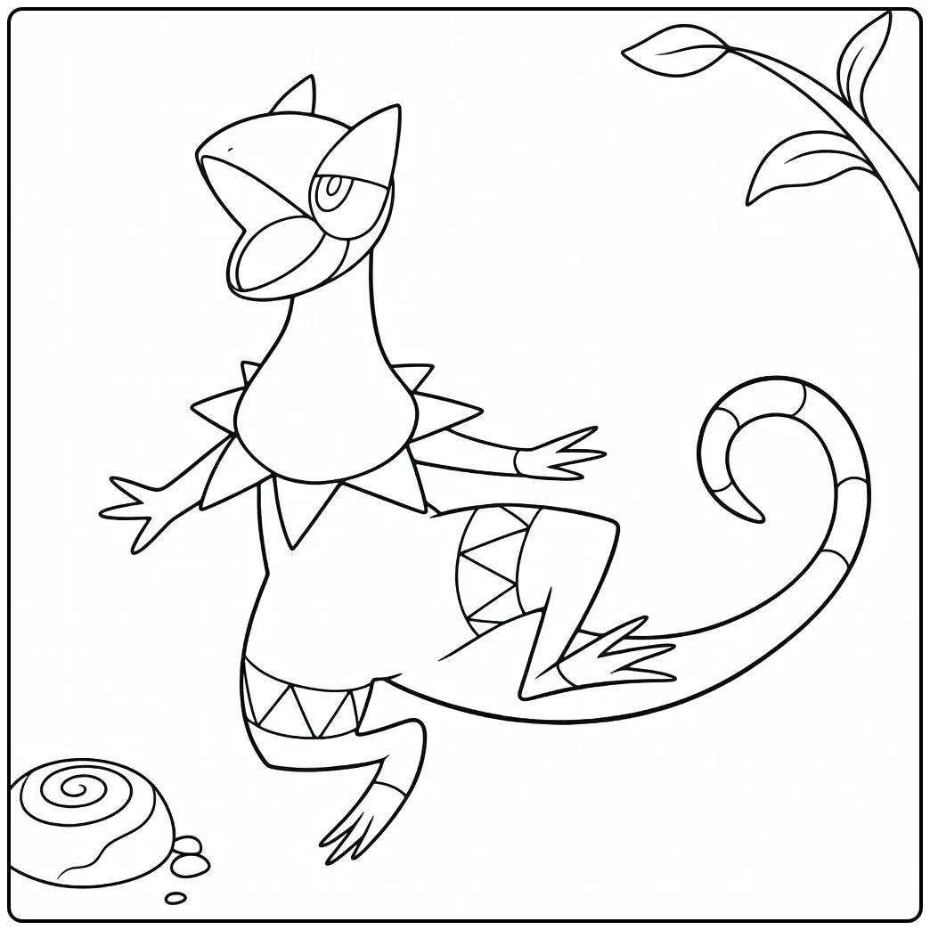 Pokemon Heliolisk Frill and Tail coloring page