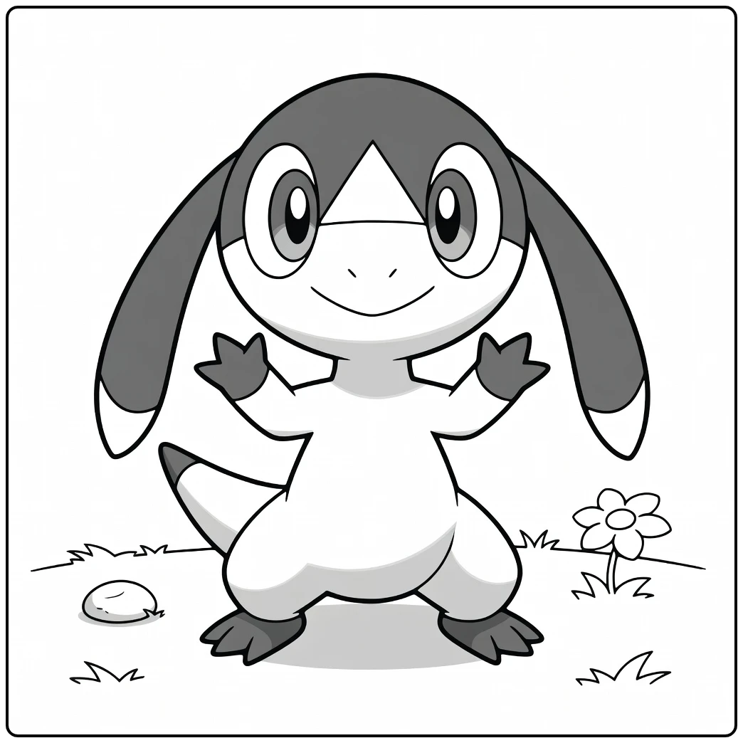 Pokemon Helioptile Cheerful Pose coloring page