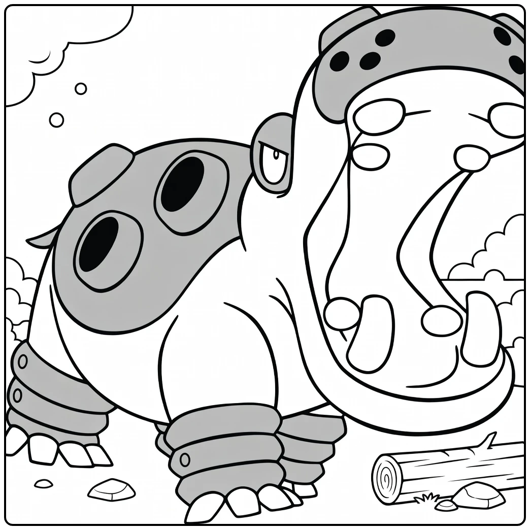 Pokemon Hippowdon coloring page