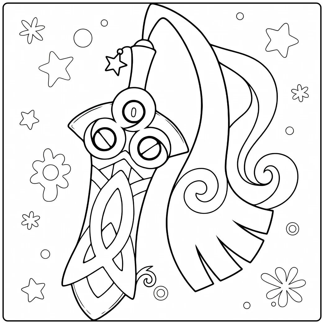Honedge Sword Pokemon coloring page