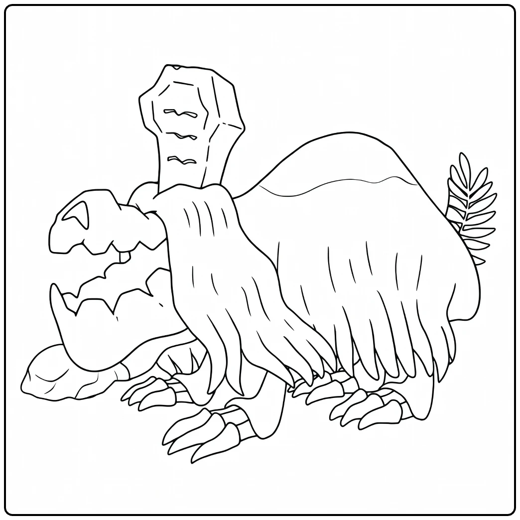 Pokemon Houndstone for Kids Mysterious Creature coloring page