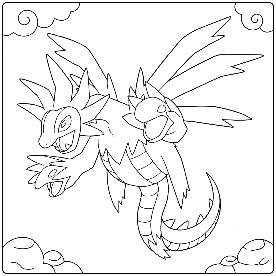 Pokemon Hydreigon coloring page