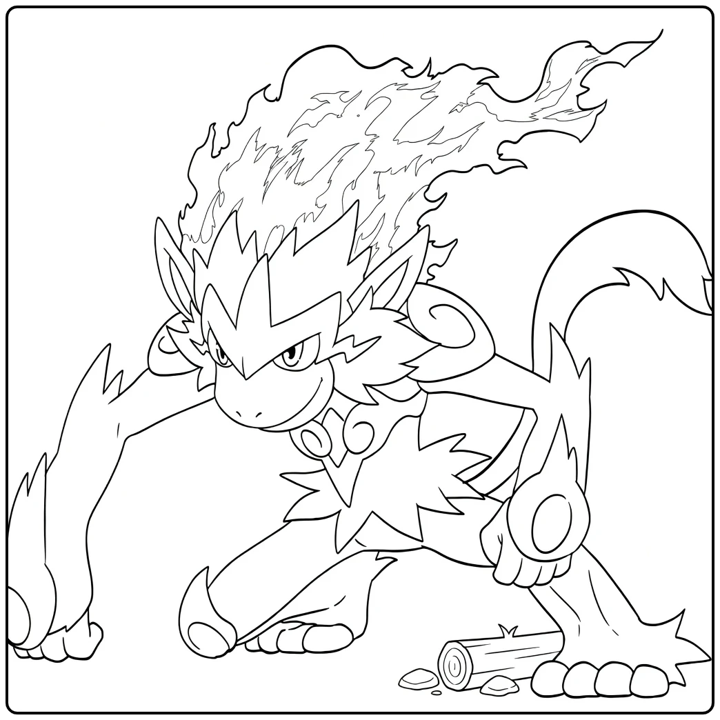 Pokemon Infernape coloring page