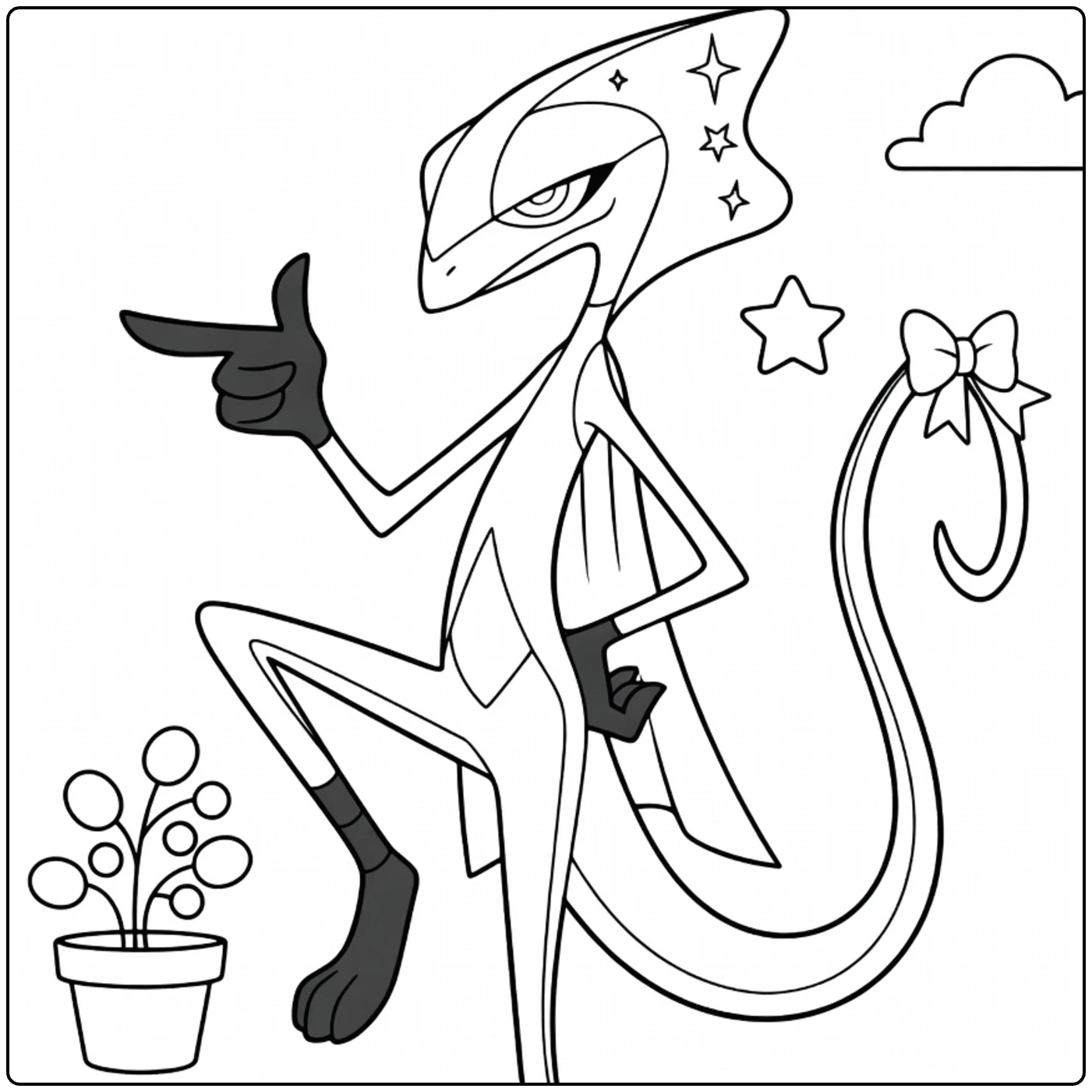 Pokemon Inteleon in Dynamic Pointing Stance coloring page