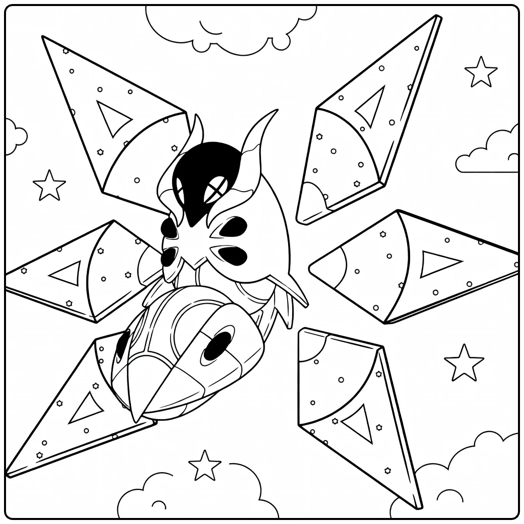 Pokemon Iron Moth for Kids coloring page