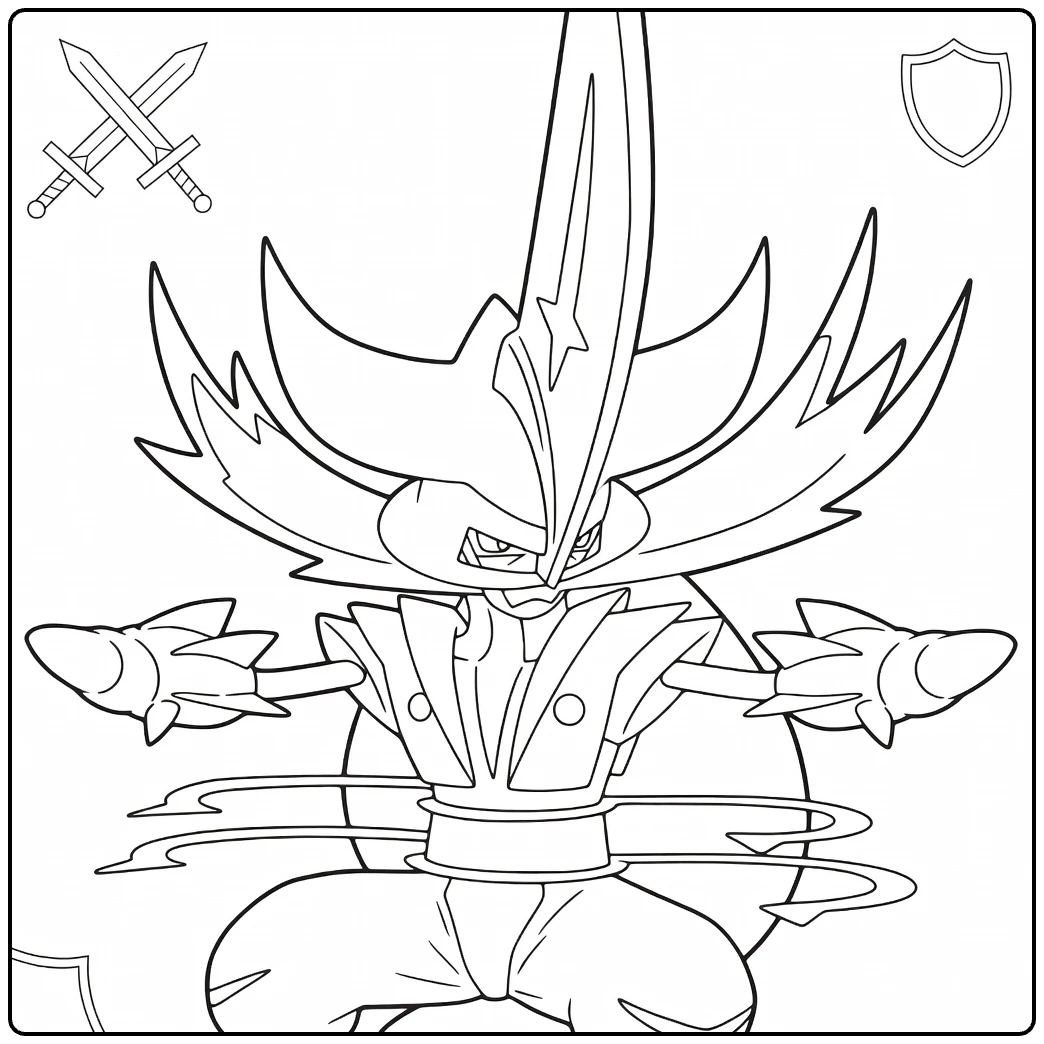 Pokemon Kingambit in Battle Pose coloring page