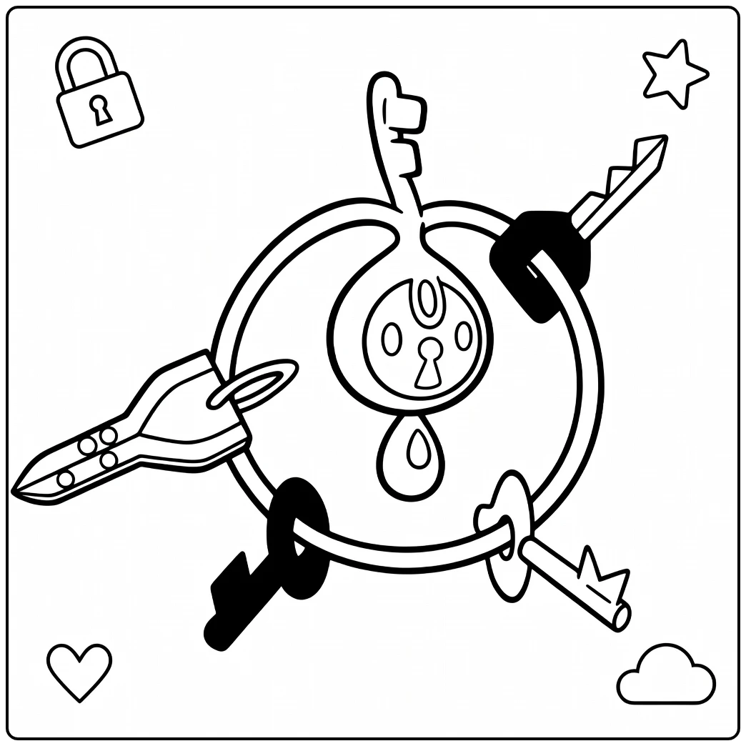 Klefki Fun Key Pokemon coloring page