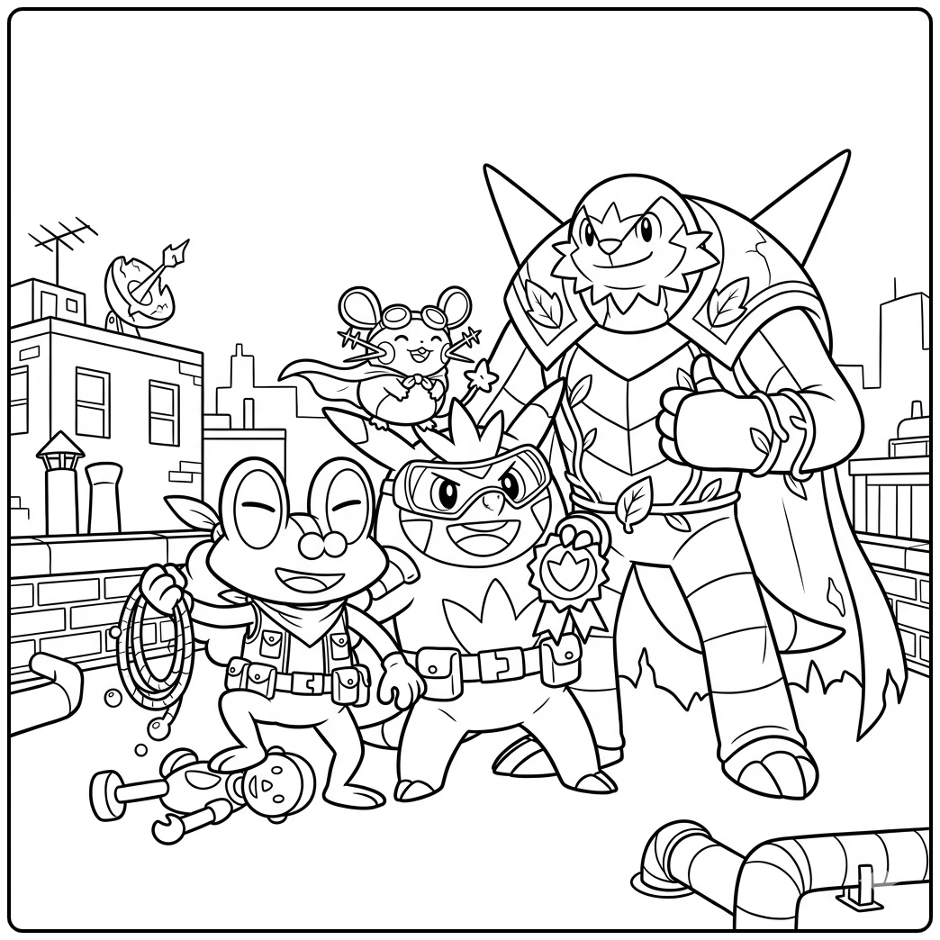 Sixth generation Pokemon coloring page