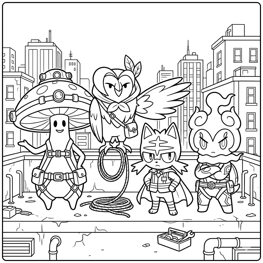 Seventh generation Pokemon coloring page