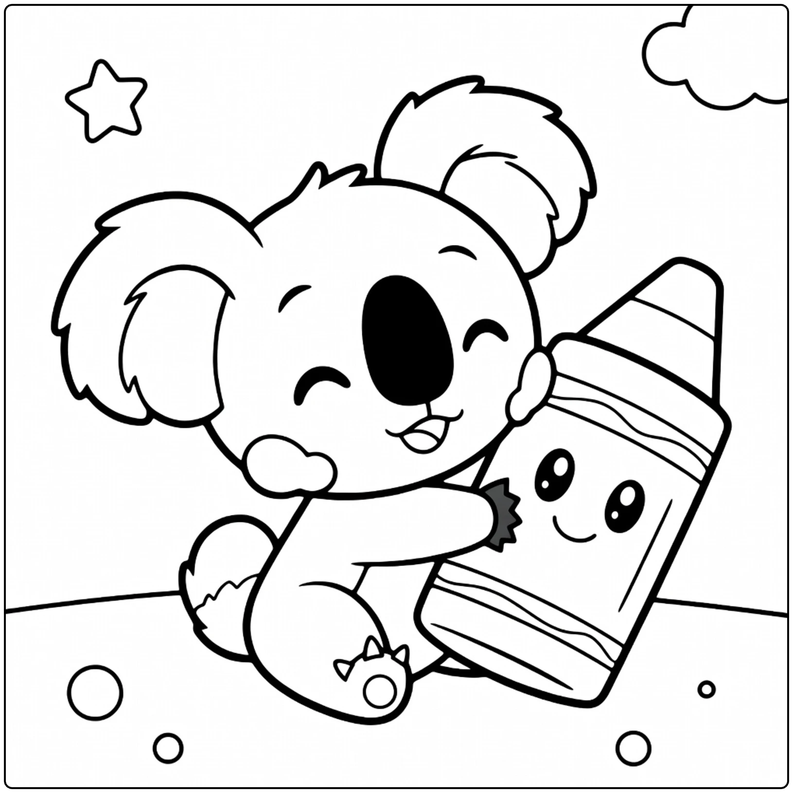 Pokemon Komala Smiling Pencil coloring page